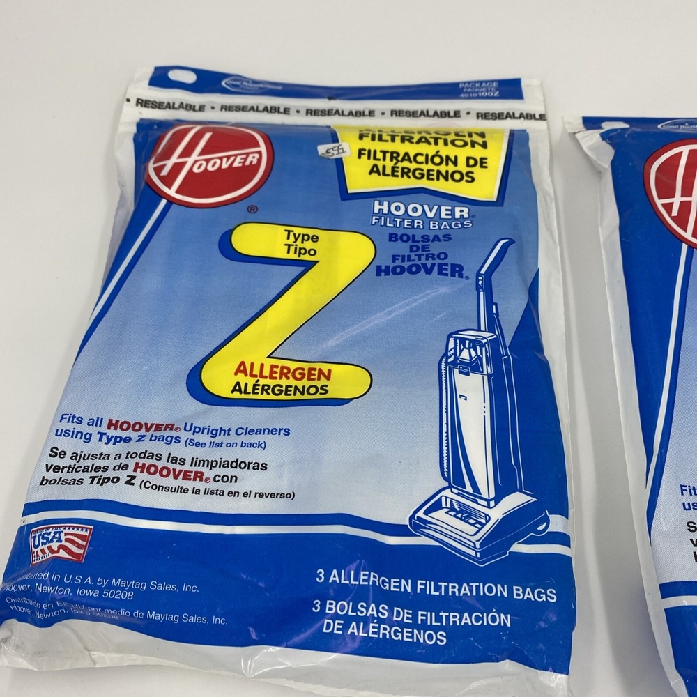 Hoover Type Z‎ Vacuum Upright Cleaner Filter Bags 2 Packs Allergen Filter NIP - Picture 2 of 5
